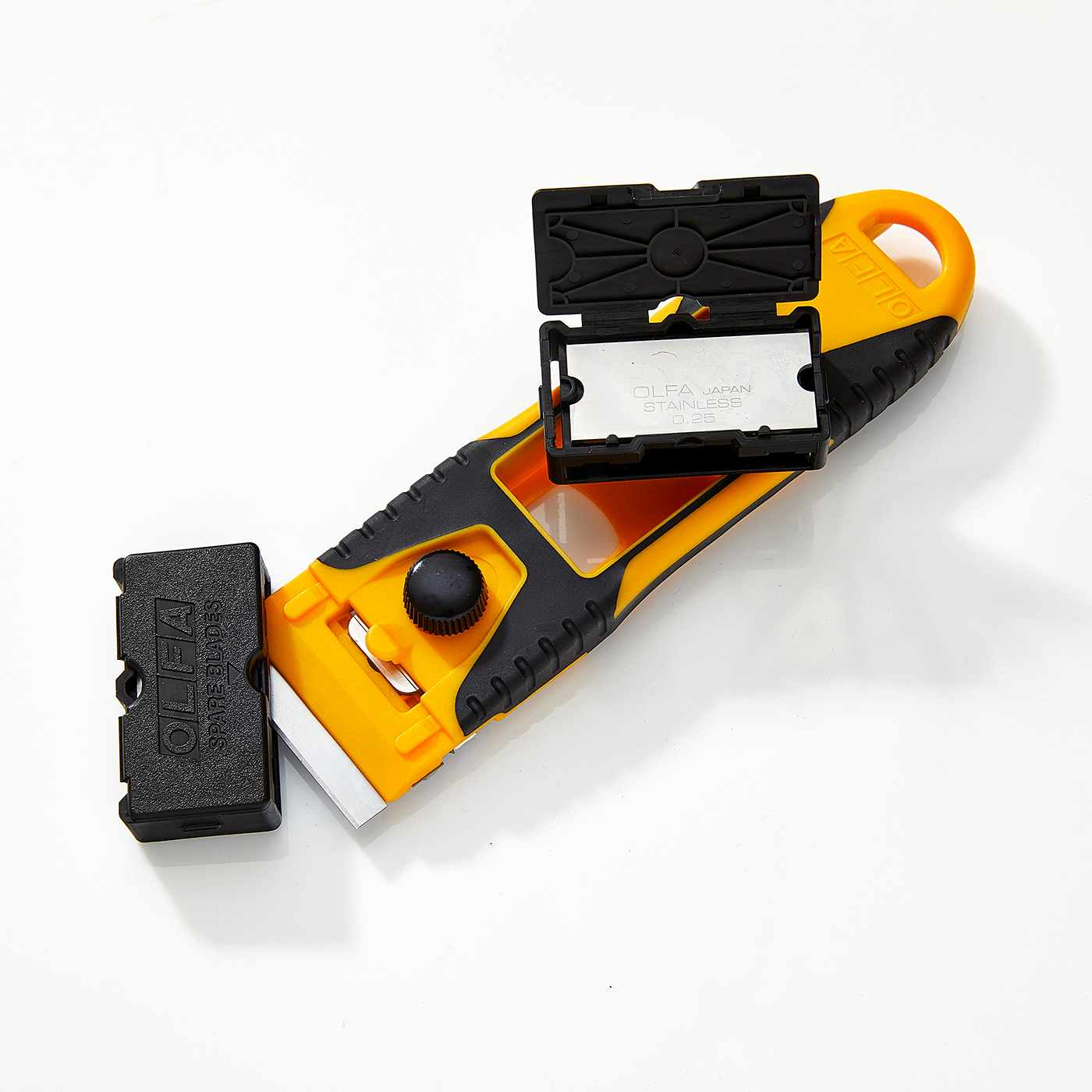 Raspador de vidro OLFA® com lâmina tipo lâmina de barbear